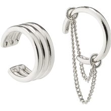 14223-6013 PEACE Asymmetrical Ear Cuffs 1 set