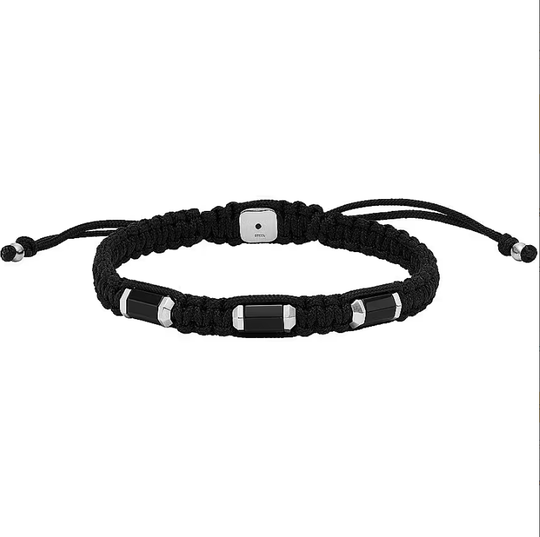 Fossil Mens Bracelet Nyöri Rannekoru Ja Onyksi JF04485040