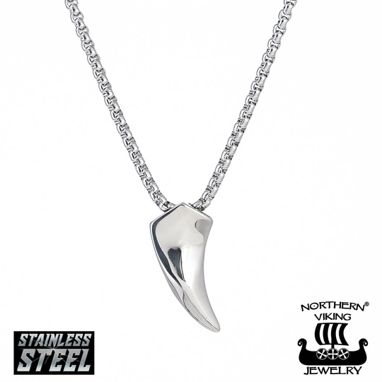 Northern Viking Jewelry Fenrir Wolf Tooth -kaulakoru 55cm NVJRS024