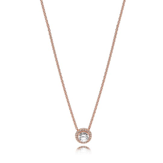 Pandora Classic Elegance Ruusukullattu Hopea Kaulakoru Ja Zirkonia 386240CZ-45