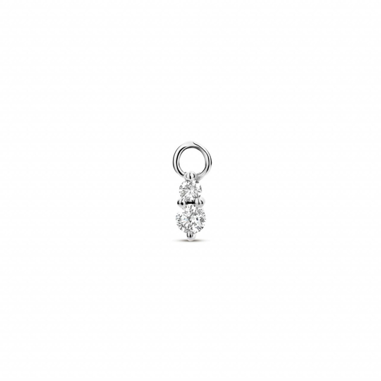 Spirit Icons Vision Drop 14 Karaatin Valkokulta Riipus Korvakoruun Ja Timantteja 0,07 Carat W/vs S64197