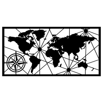 Maalaukset, taulut Wallity Decorative Metal Wall Accessory - World Map Large 2