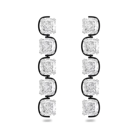 Swarovski Harmonia korvakorut, musta ja kirkkaat kristallit