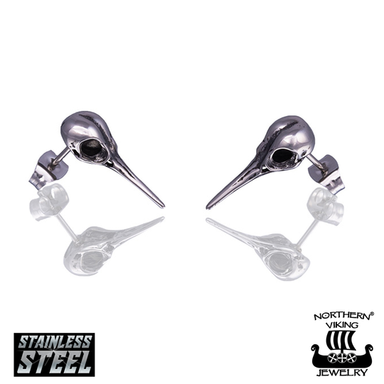 Northern Viking Jewelry Raven Skull -korvakorut NVJKK036