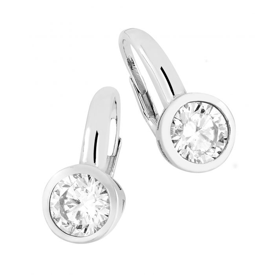 Hopeiset rengaskorvakorut, PERS0614-8MM WHI