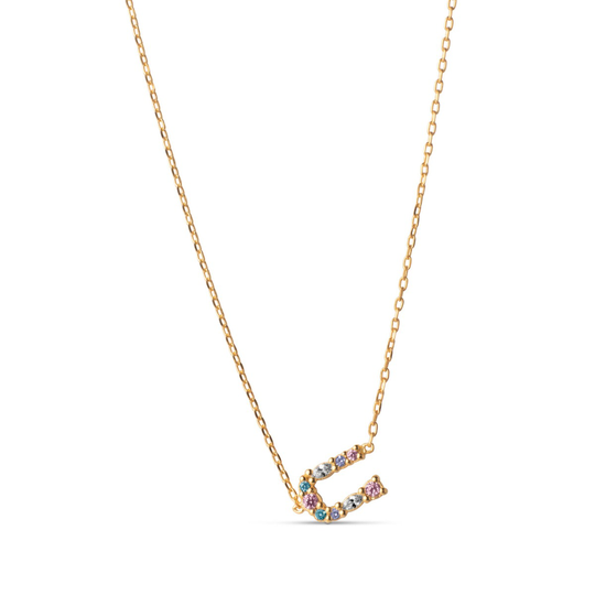 Enamel My Name U Kullattu Hopea Kaulakoru Ja Zirkonia N78G-U