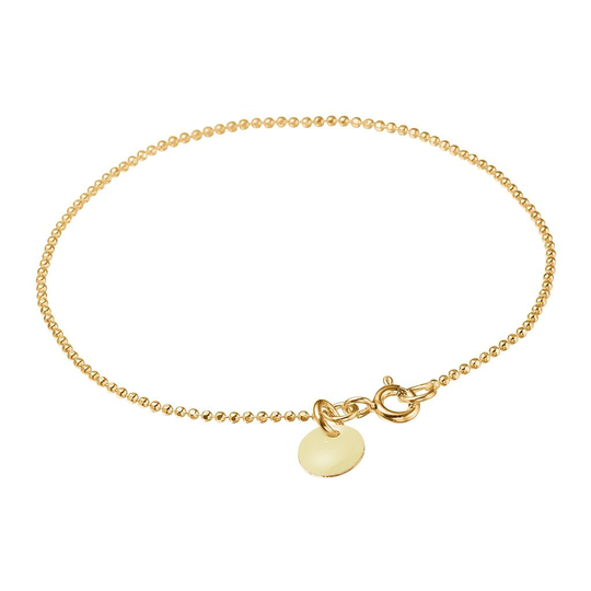 Enamel Beige Ball Chain Kullattu Hopea Rannekoru B16G-29