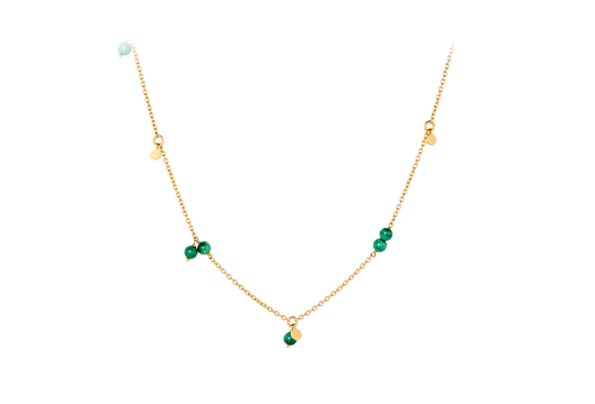 Pernille Corydon Forest Necklace Kullattu Hopea Kaulakoru Ja Malakiitti N-441-GP