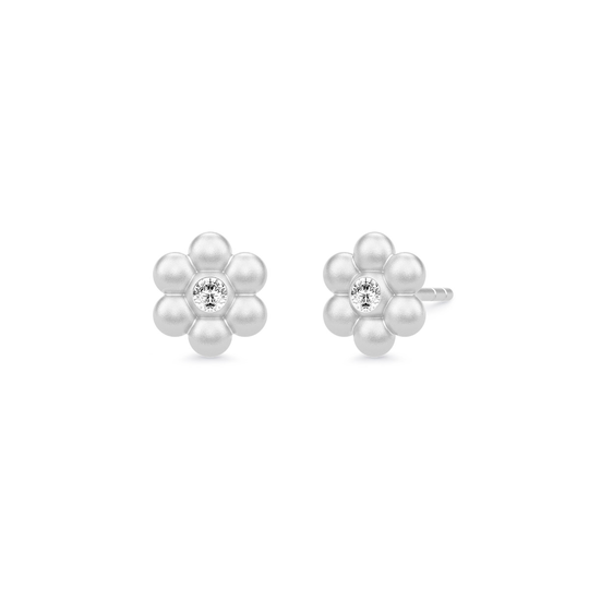 Julie Sandlau Bloom Earstuds Sterlinghopea Korvakorut Ja Zirkonia ST233RHCZ