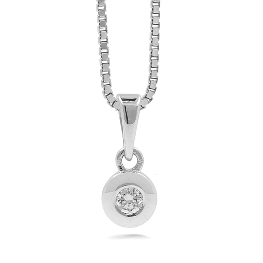 Silván timanttiriipus 0,10ct, 14K valkokultaa, timanttikorut