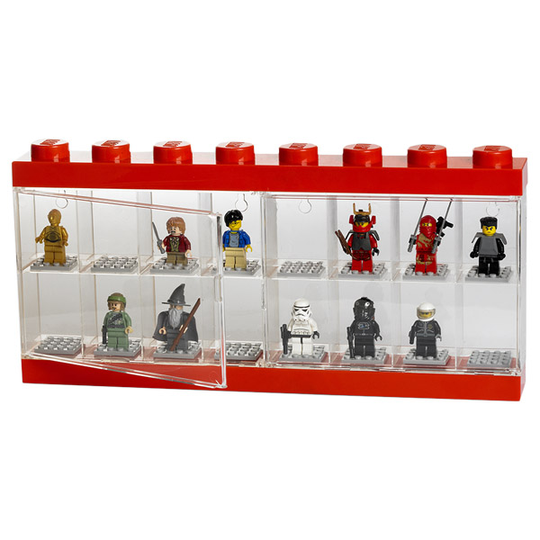 Room Copenhagen Lego Minifigure Display Case 16 vitriini, punainen