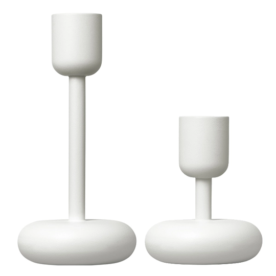 Iittala Nappula kynttilänjalka, valkoinen, 2 kpl