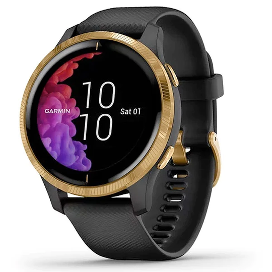 Garmin Venu musta ja kullanvärinen, monilajiälykello 010-02173-32