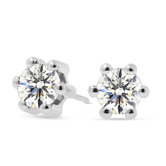 Valkokultaiset korvakorut 5mm zirkoniakivellä, 14K valkokulta