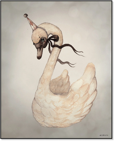 Mrs Mighetto Juliste Dear Swan 40x50