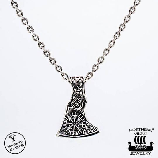Northern Viking Jewelry Vegvisir Axehead -riipus NVJ-H-RS048