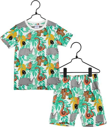 Muumi Viidakossa Shortsipyjama, Luonnonvalkoinen, 86-92