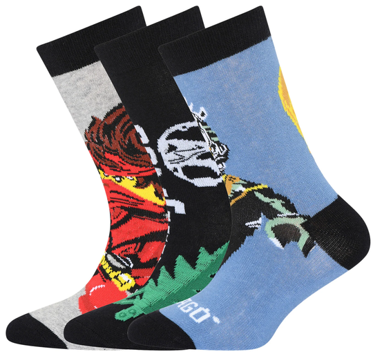 Lego Wear Sukat 3-pack, Grey Melange, 34-36