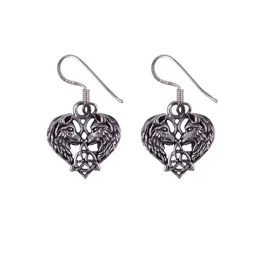 Northern Viking Jewelry Heart Wolf korvakorut NVJKK038