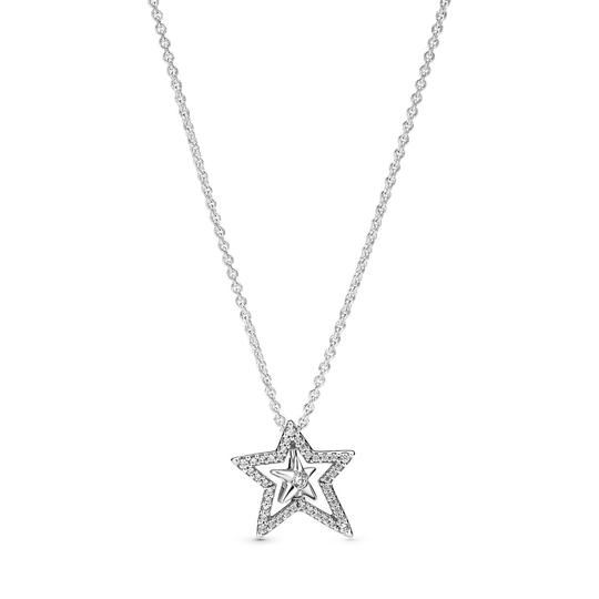 Pandora Spinning Star Sterlinghopea Kaulakoru Ja Zirkonia 390020C01-45