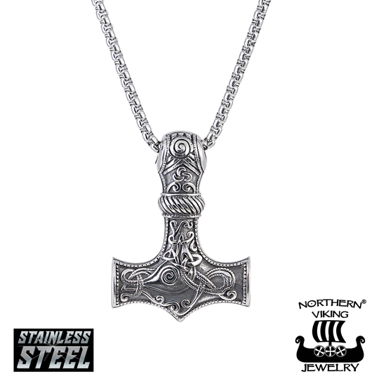 Northern Viking Jewelry Knotwork Thor´s Hammer -kaulakoru (50cm) NVJRS037
