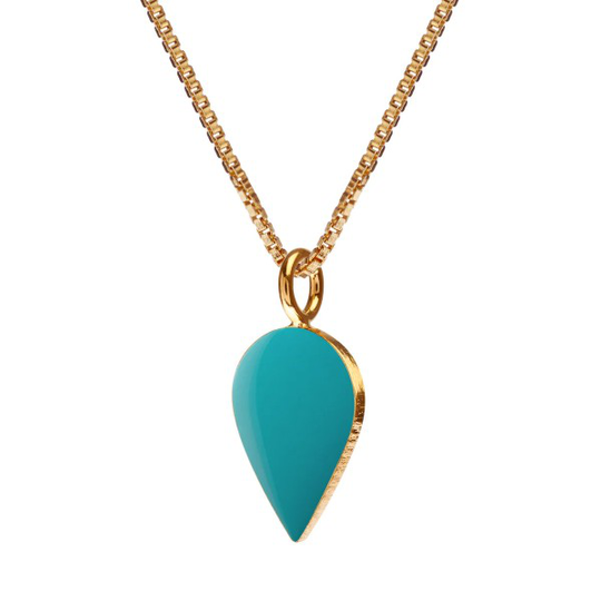 Scherning Spot Drop Aquamarine Kullattu Hopea Kaulakoru ST56-45G