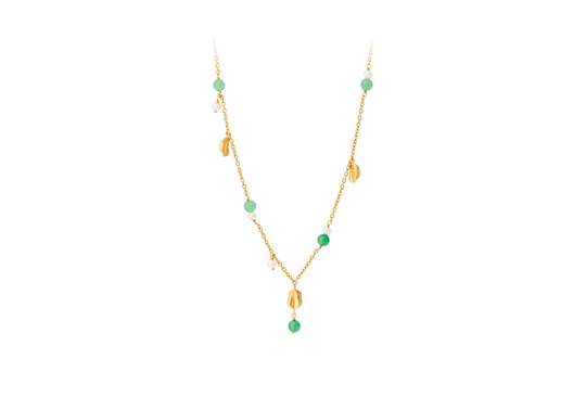 Pernille Corydon Ocean Hope Necklace Kullattu Hopea Kaulakoru Ja Helmet Ja Aventuriini N-288-GP