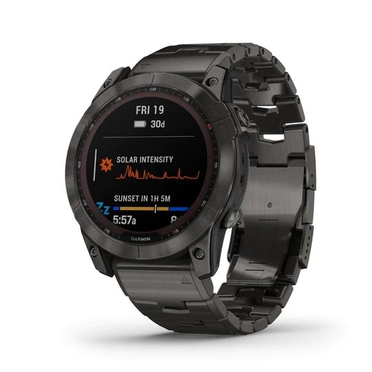 Garmin Fenix 7X Sapphire Solar, DLC-titaani ja titaaniranneke sekä silikoniranneke 010-02541-27