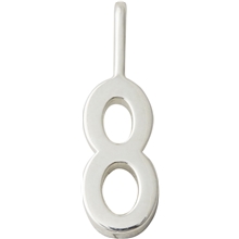 Lucky Numbers 10 mm Silver No. 008 No. 008
