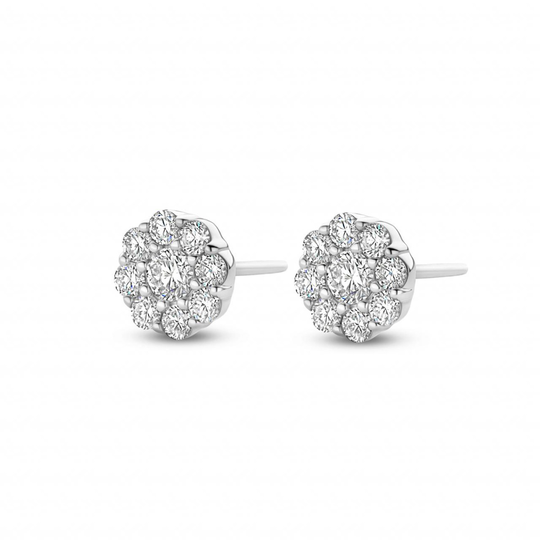 Spirit Icons Vanity Stud 14 Karaatin Valkokulta Korvakorut Ja Timantteja 0,68 Carat W/vs S44467
