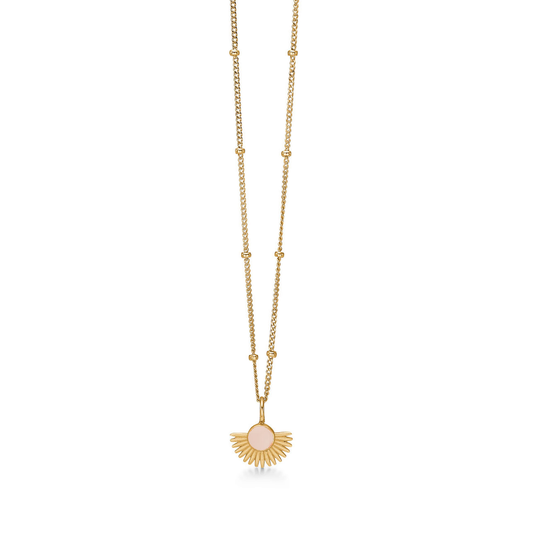 Enamel Soleil Pale Peach Kullattu Hopea Kaulakoru N41GM-PALE-PEACH