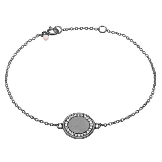 Enamel Circle Sterlinghopea Rannekoru Ja Zirkonia 300-B8R