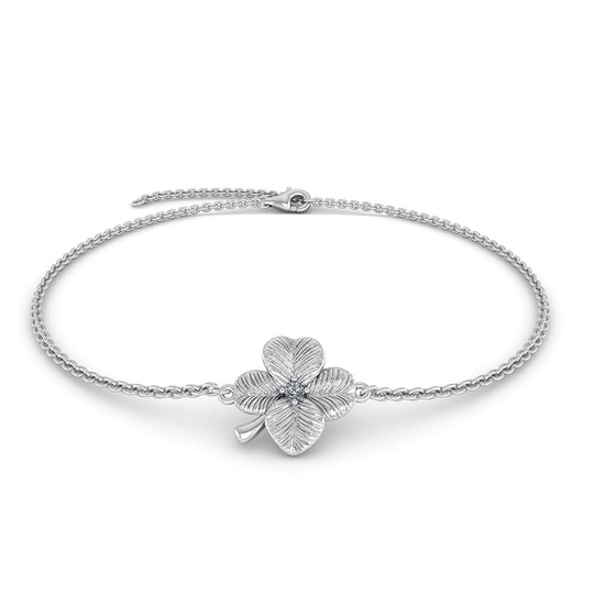 Smykkekæden Lykke Four Leaf Clover Sterlinghopea Rannekoru Ja Zirkonia ORSL020S
