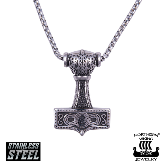 Northern Viking Jewelry Eternity Knotwork Thor's Hammer kaulakoru 50 cm NVJRS090