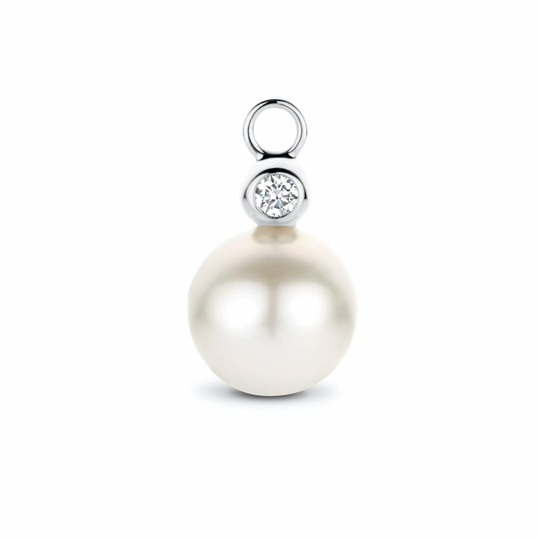 Spirit Icons Elena Drop 14 Karaatin Valkokulta Riipus Korvakoruun Ja Timantti 0,04 Carat W/vs Makeanveden Helmi S64077