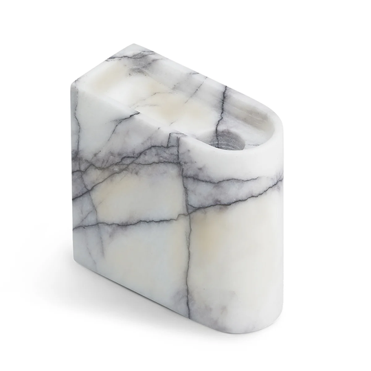 Northern Monolith kynttilänjalka low Mixed white marble