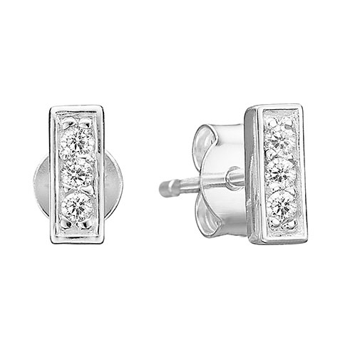 Enamel Rough Diamond Link Sterlinghopea Korvakorut Ja Zirkonia 300-E59S