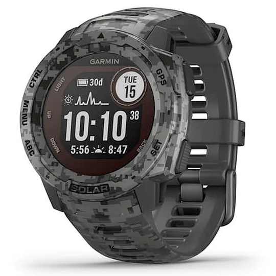 Garmin Instinct Solar Graphite Camo maastokuvio älykello 010-02293-05