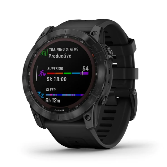 Garmin Fenix 7X Sapphire Solar, musta DLC-titaani ja ranneke 010-02541-23