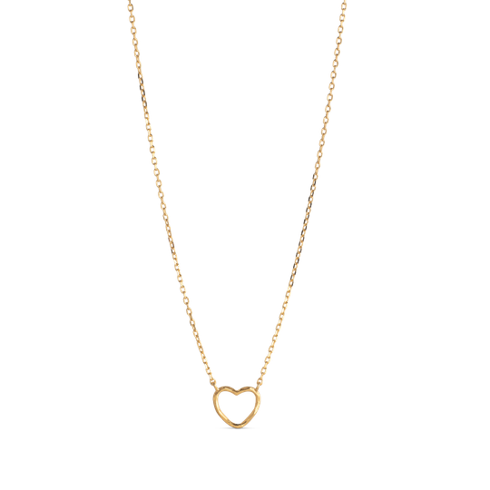 Enamel Organic Heart Kullattu Hopea Kaulakoru N102GM
